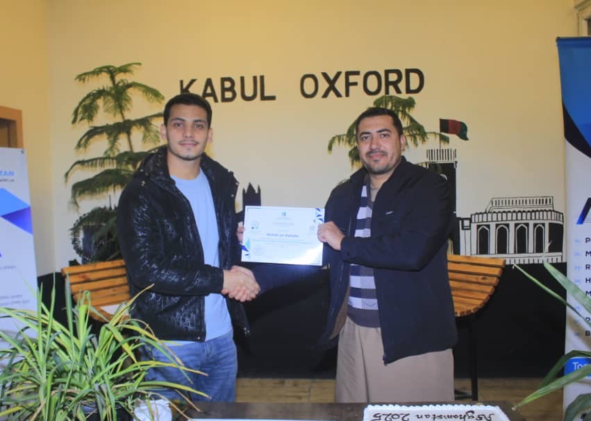 Qudratullah Qudrat Presentation Certificate to a trainee